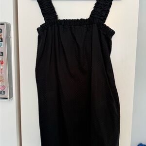 Something Navy Textured Black Midi Dress